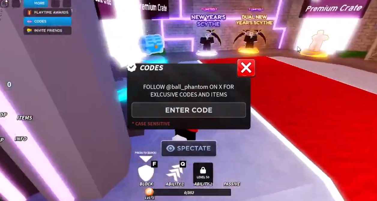 Roblox Phantom Ball Codes